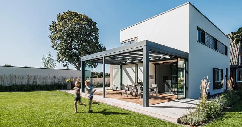 Terrassenüberdachung Solarlux SDL Acubis in Flachdach-Optik