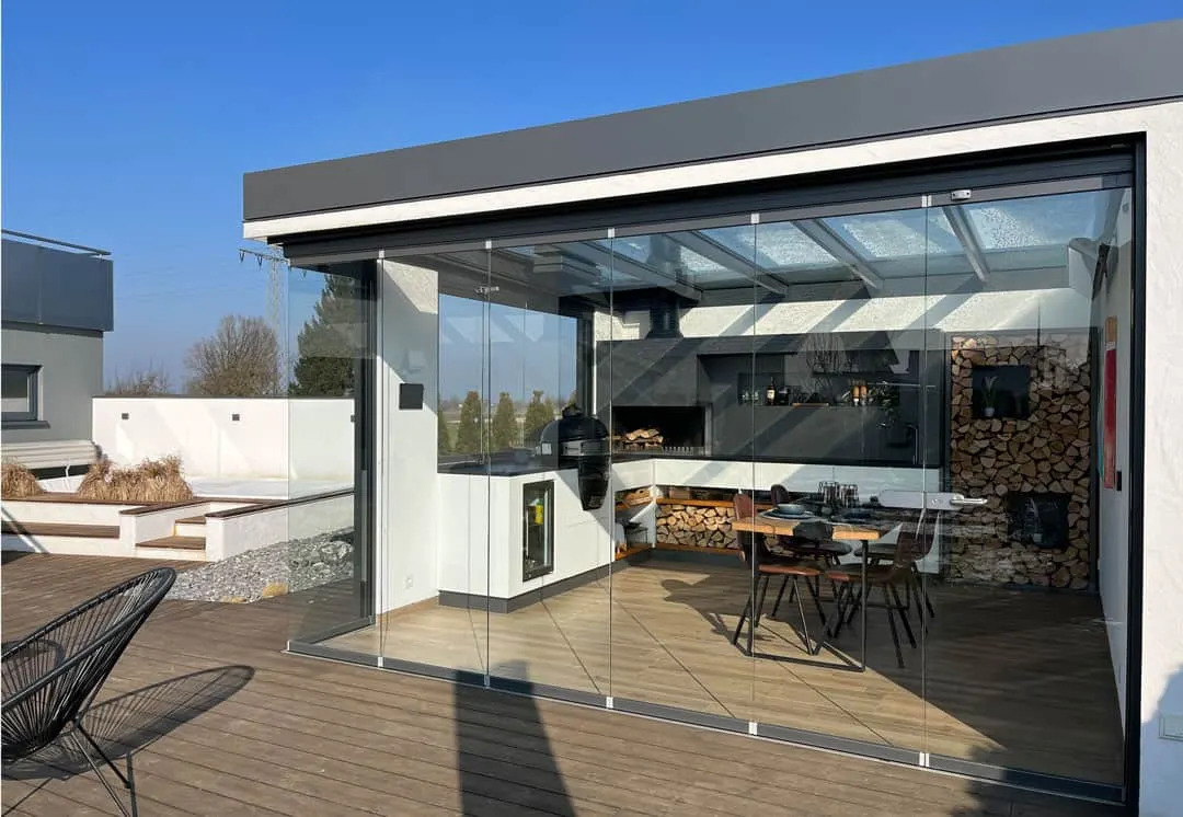 Glashaus mit Feuerstelle in Herbertingen