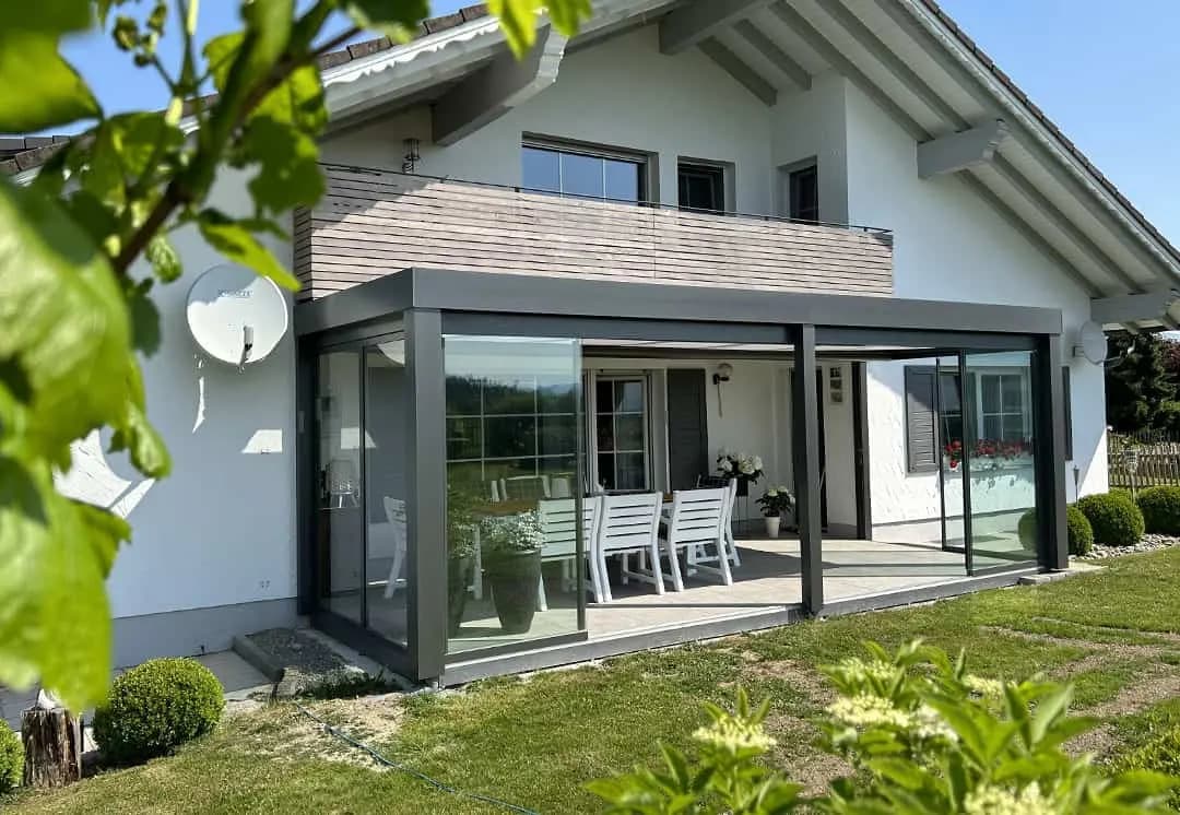 Flachdach Terrassenüberdachung in Argenbühl bei Isny